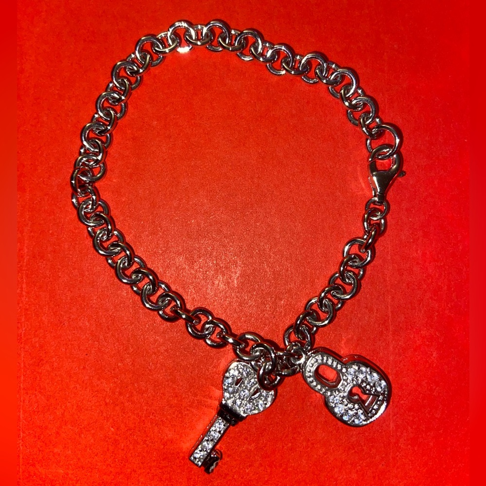 Key and Lock Silver Bracelet 925